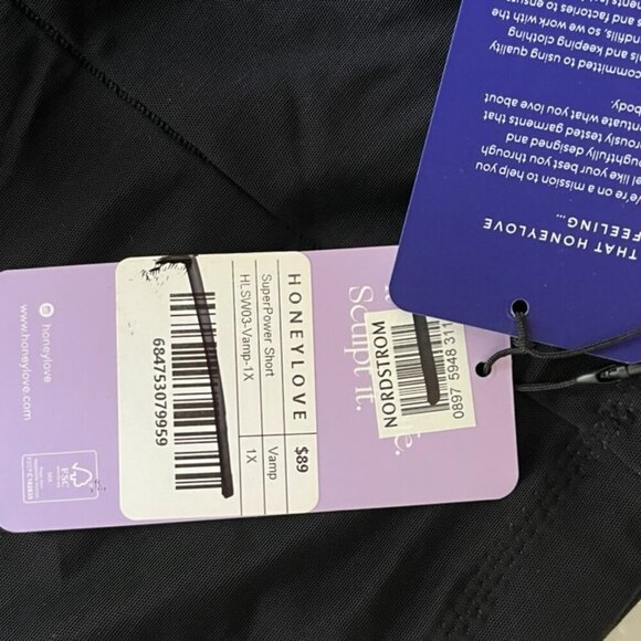 NWT Honeylove SuperPower Compression Shorts in Vamp Black Size 1X - Picture 6 of 7